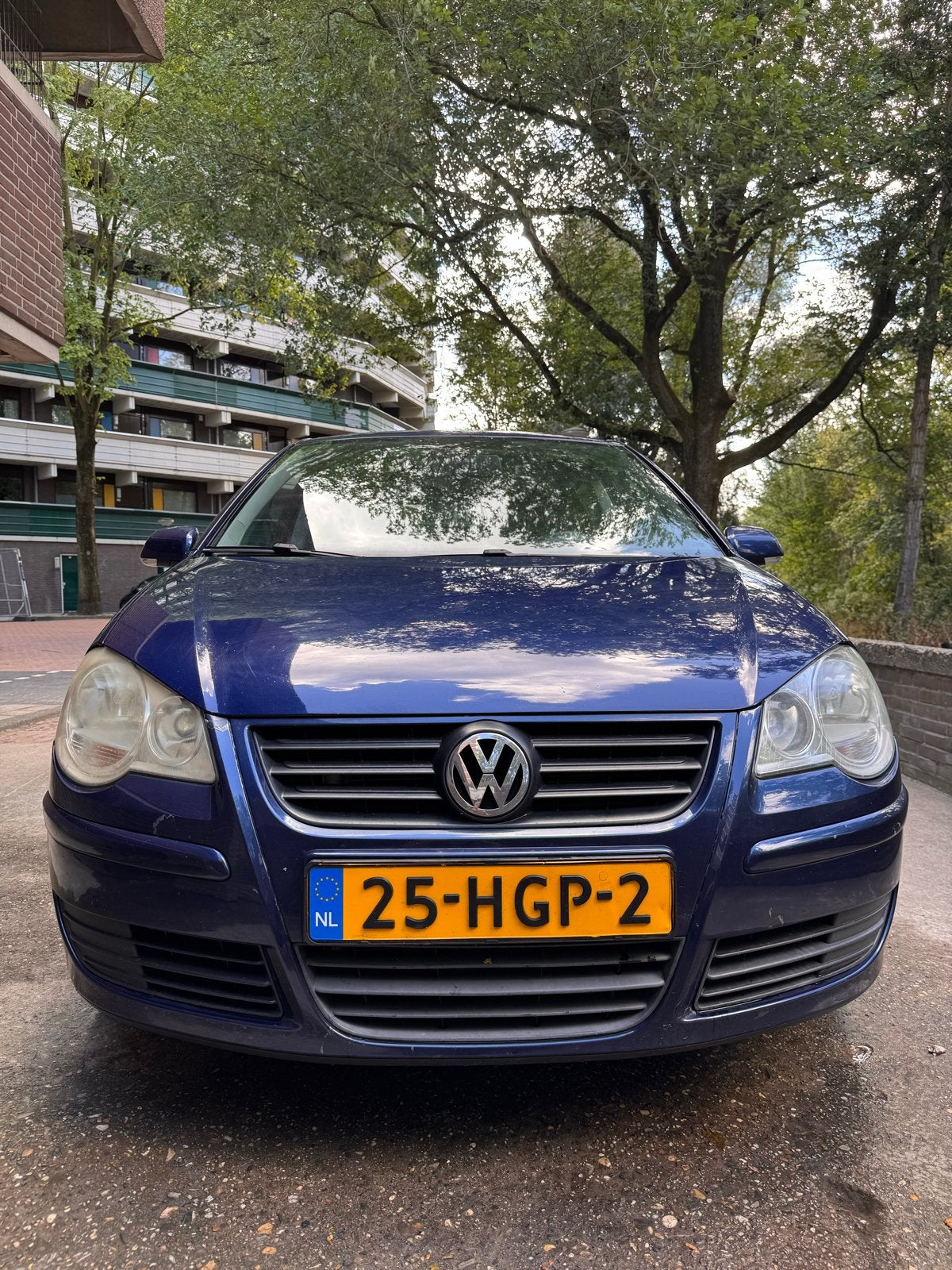 Volkswagen Polo 1.4 16V 59KW 2008 Blauw, Voorwielaandrijving, Stof, 40 €/maand, Zwart