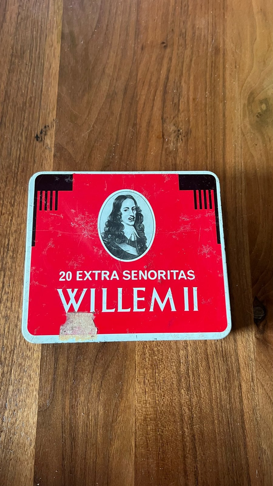Oude blikken sigaren doos van Willem II - Vintage, Verzamelen, Ophalen of Verzenden, Gebruikt, Overige, Overige merken