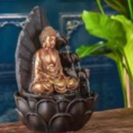 Fontein Gouden Buddha 40 cm hoog, Ophalen, Zo goed als nieuw