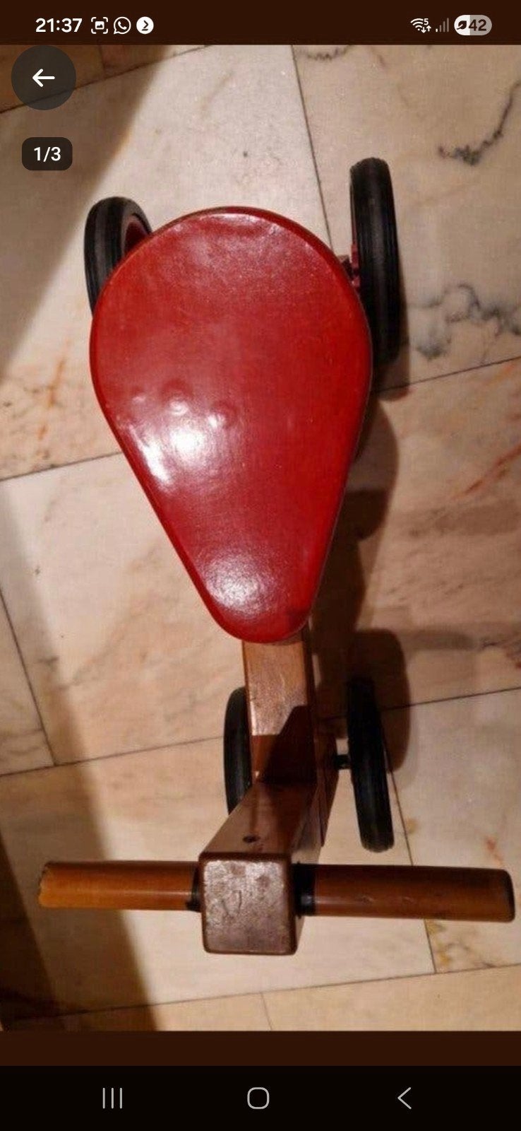 nostalgie's houten loopfiets, Ophalen of Verzenden, Gebruikt, Overige typen
