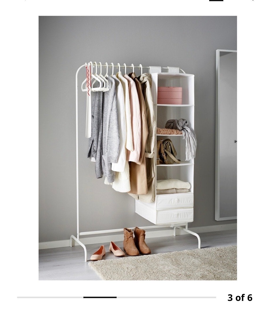 IKEA MULIG Kledingrek Wit - 99x152 cm, Kleding | Dames, Kledingrekken, Ophalen, Gebruikt