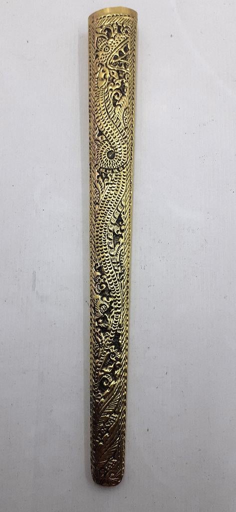 Elegante goudkleurige Pendok Tatahan Naga Surakarta PNS02, Antiek en Kunst, Verzenden