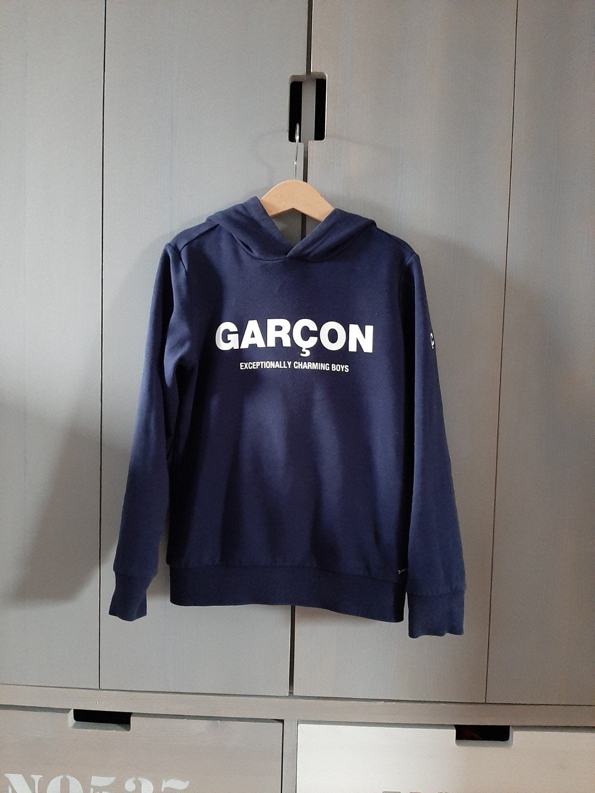 Le Chic Garcon sweater met logo donkerblauw maat 128, Le Chic, Trui of Vest, Ophalen of Verzenden, Zo goed als nieuw