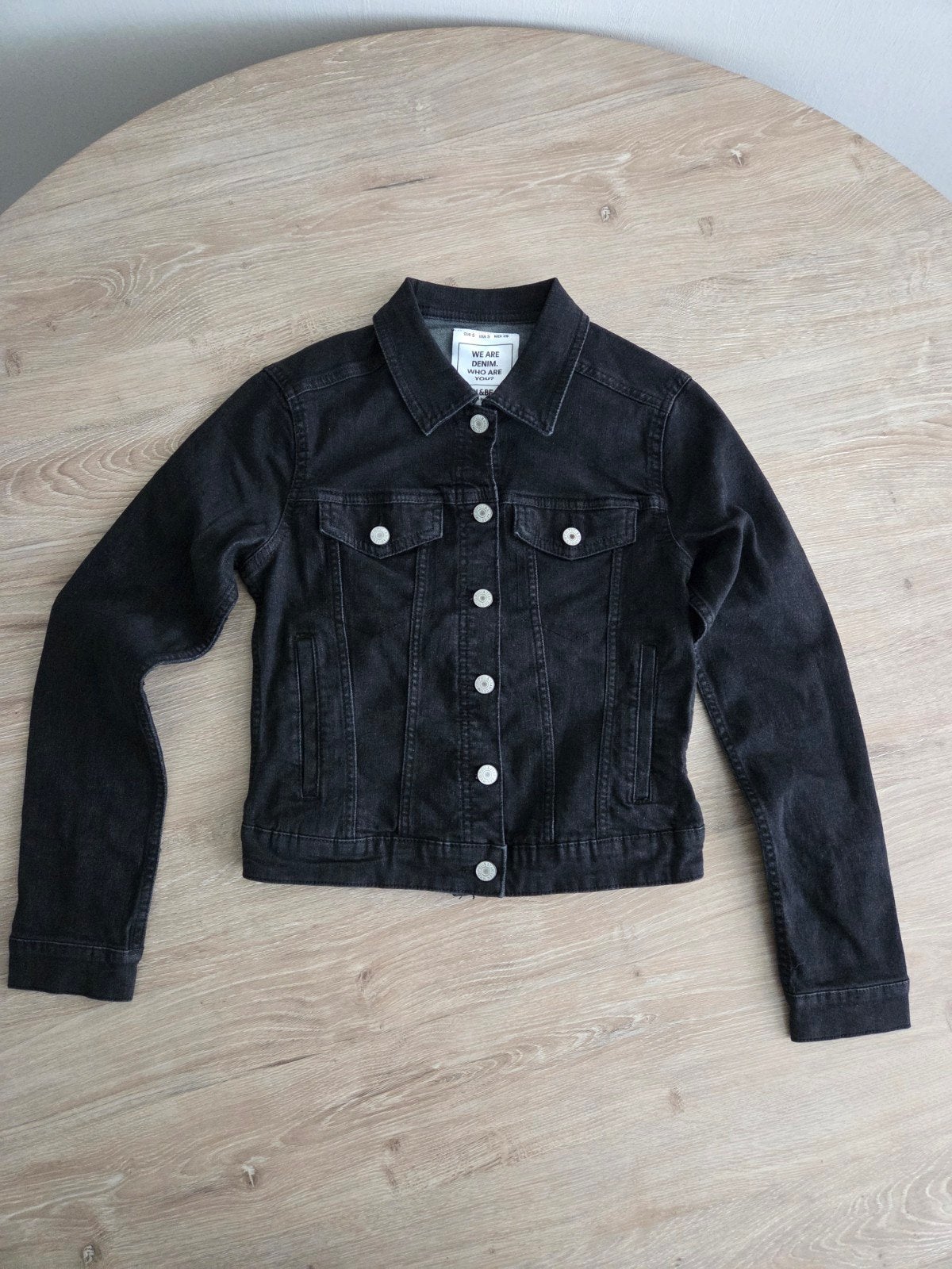 Spijkerjack zwart Pull & Bear, Ophalen of Verzenden, Zo goed als nieuw, Maat 36 (S), Zwart