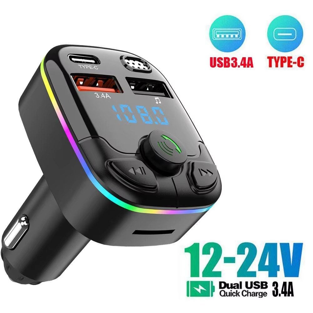 Bluetooth 5.0 FM Transmitter Car Charger Dual USB 3.1A TypeC, Ophalen, Nieuw