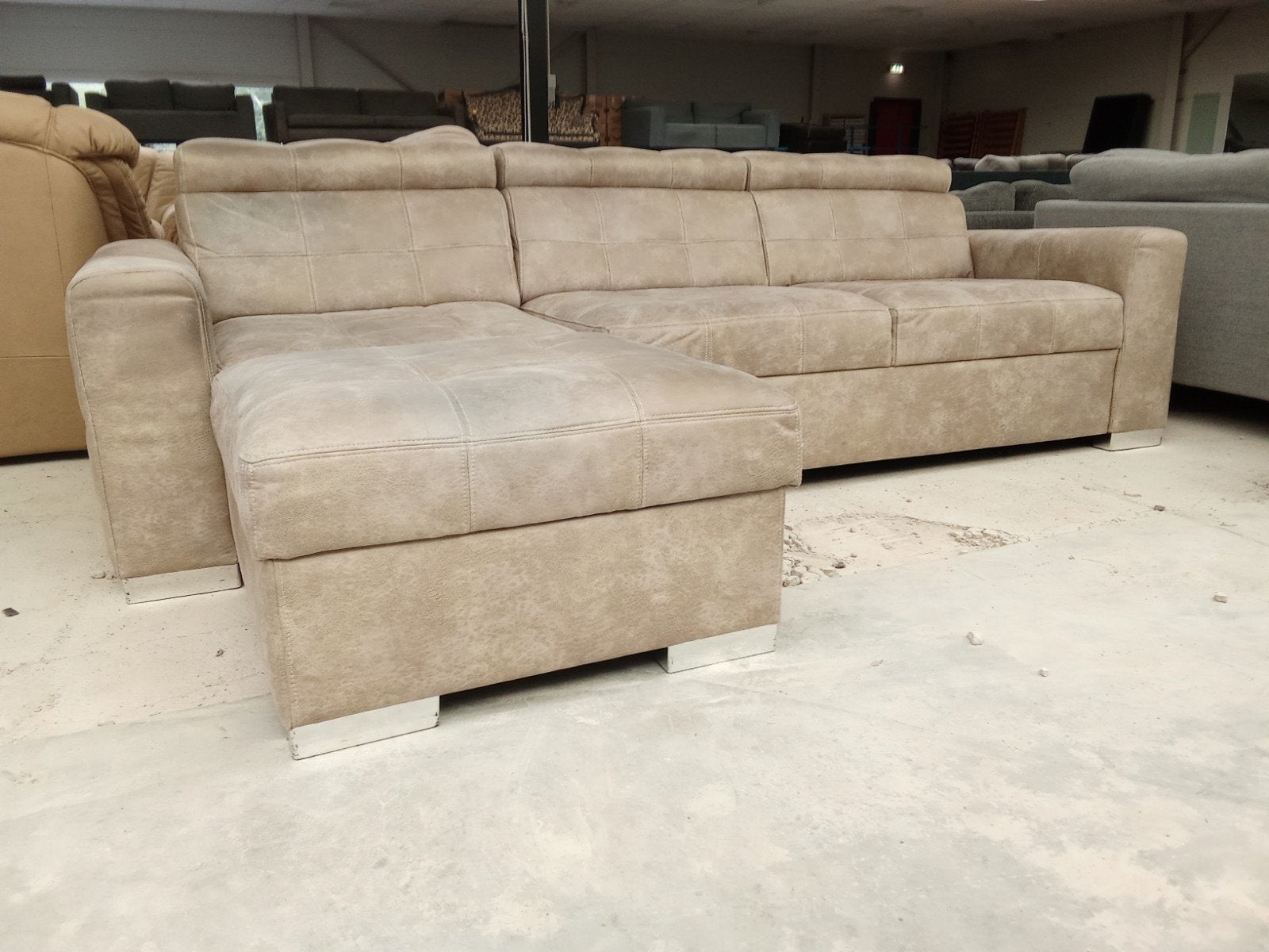 Hoekbank 260x170cm verstelbare neksteunen, 250 tot 300 cm, ., Hoekbank, Ophalen of Verzenden