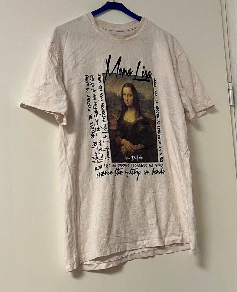 Mona Lisa T-shirt - Wit met print maat S, Ophalen of Verzenden, Zo goed als nieuw