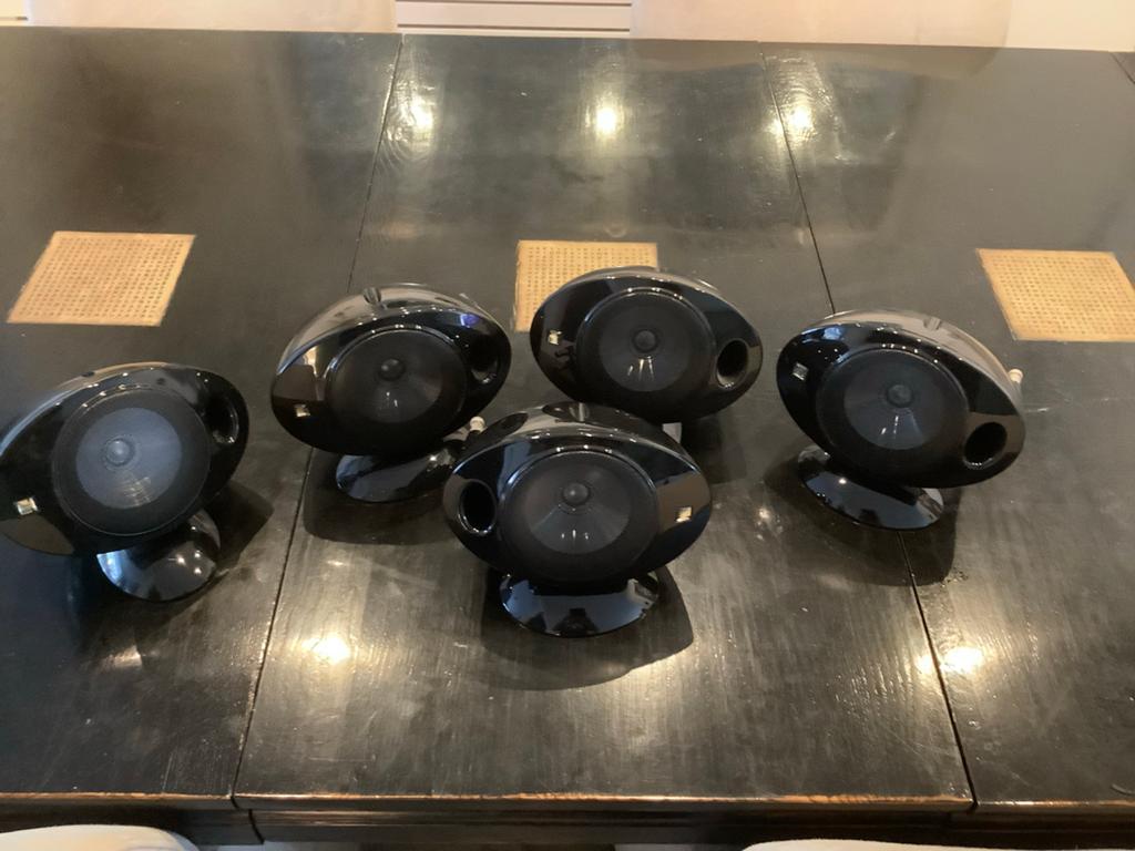KEF SP 3631 Satelliet Speakers - 5 Stuks, Gebruikt, 60 tot 120 watt, Front, Rear of Stereo speakers, Ophalen