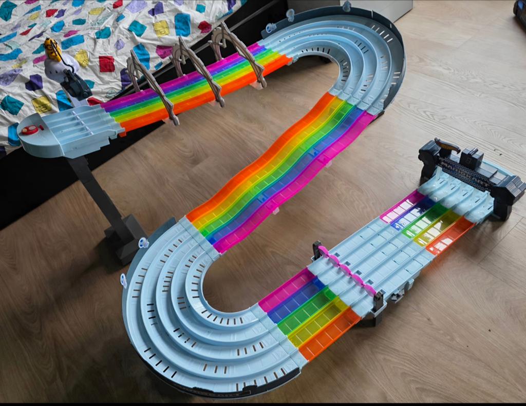 Hot Wheels Super Mario Kart Regenboog Racebaan, Ophalen, Zelf te bouwen, Hot Wheels, Handmatig