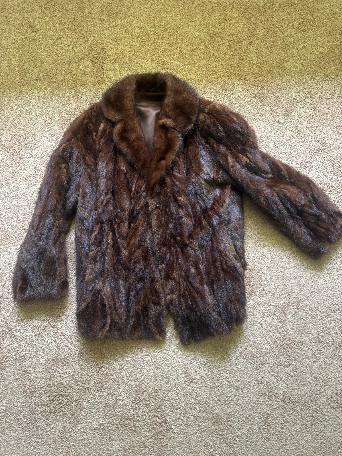 Vintage Nerts Bontjas - Bruin Maat M/L, Ophalen of Verzenden, Gedragen, Maat 42/44 (L), Bruin