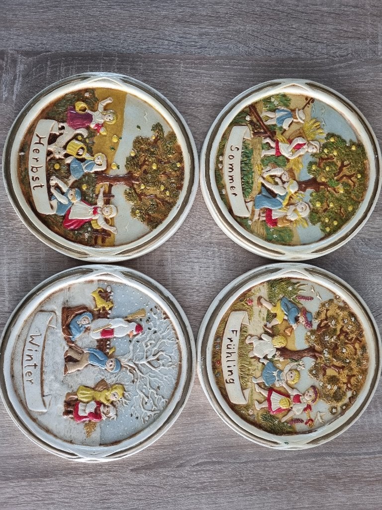 4 jaargetijden wand borden, Ophalen of Verzenden