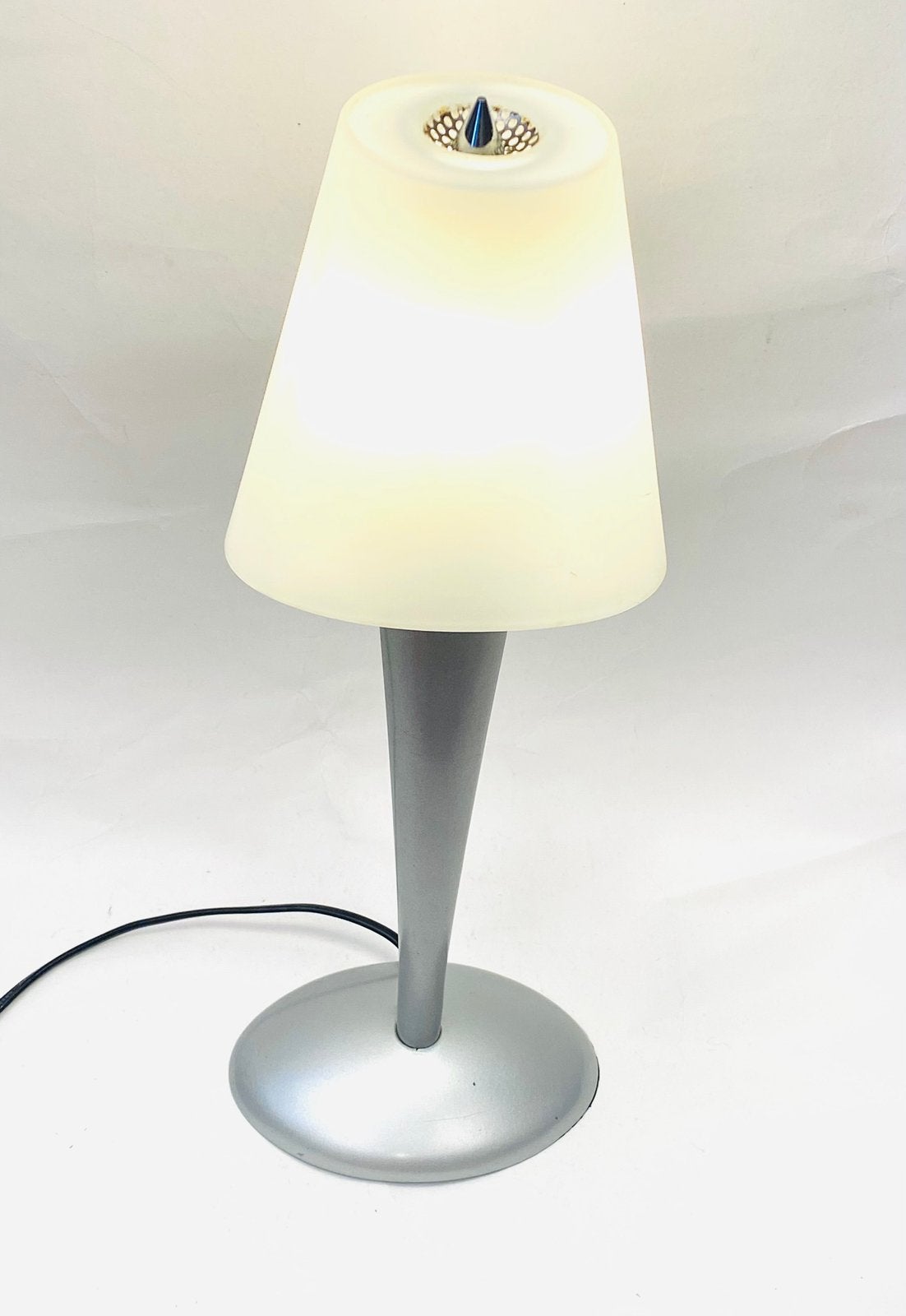 Vintage wit glazen tafellamp - 1990- IKEA - Zweden, Vintage, Wit, Ophalen of Verzenden, IKEA