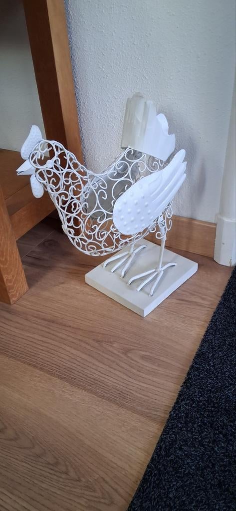 Witte metalen kip, Diversen, Ophalen of Verzenden