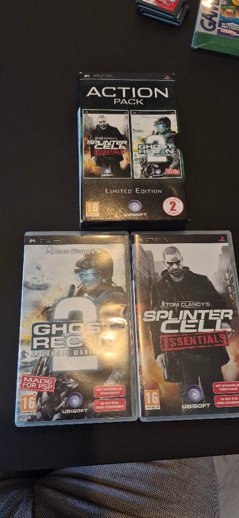 Sony PSP Action Pack Splinter Cell + Ghost Recon 2, Spelcomputers en Games, Gebruikt, Vanaf 18 jaar, Shooter, 1 speler