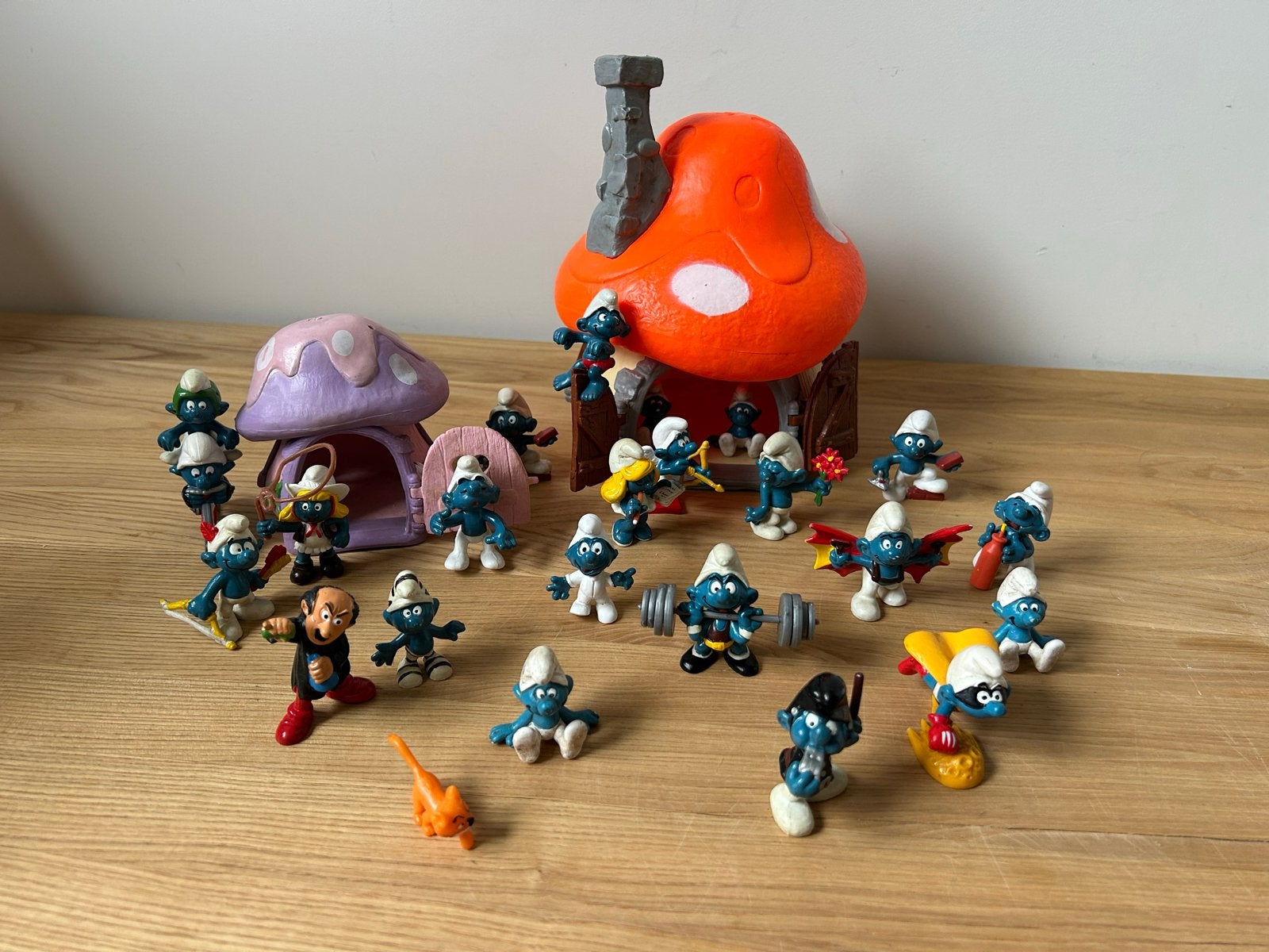 Smurfen Schleich origineel jaren 70/80 huizen en figuren, Verzamelen, Ophalen of Verzenden, Gebruikt, Verschillende Smurfen, Huisje of Attribuut