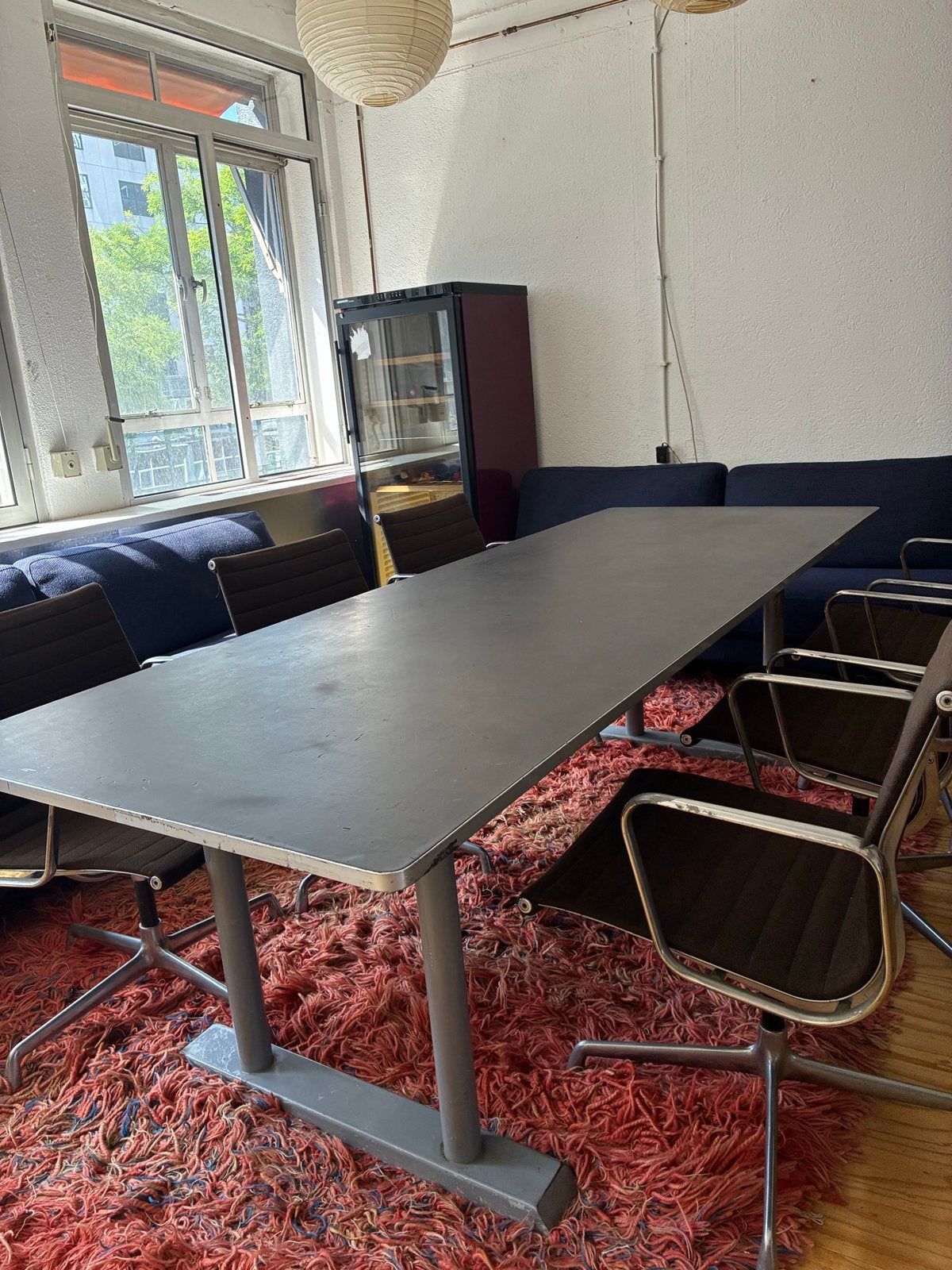 Gispen Vergadertafel 3.70 x 0.90 - Ex TU Delft, Huis en Inrichting, Tafels | Eettafels, Ophalen, Gebruikt, 200 cm of meer, 50 tot 100 cm