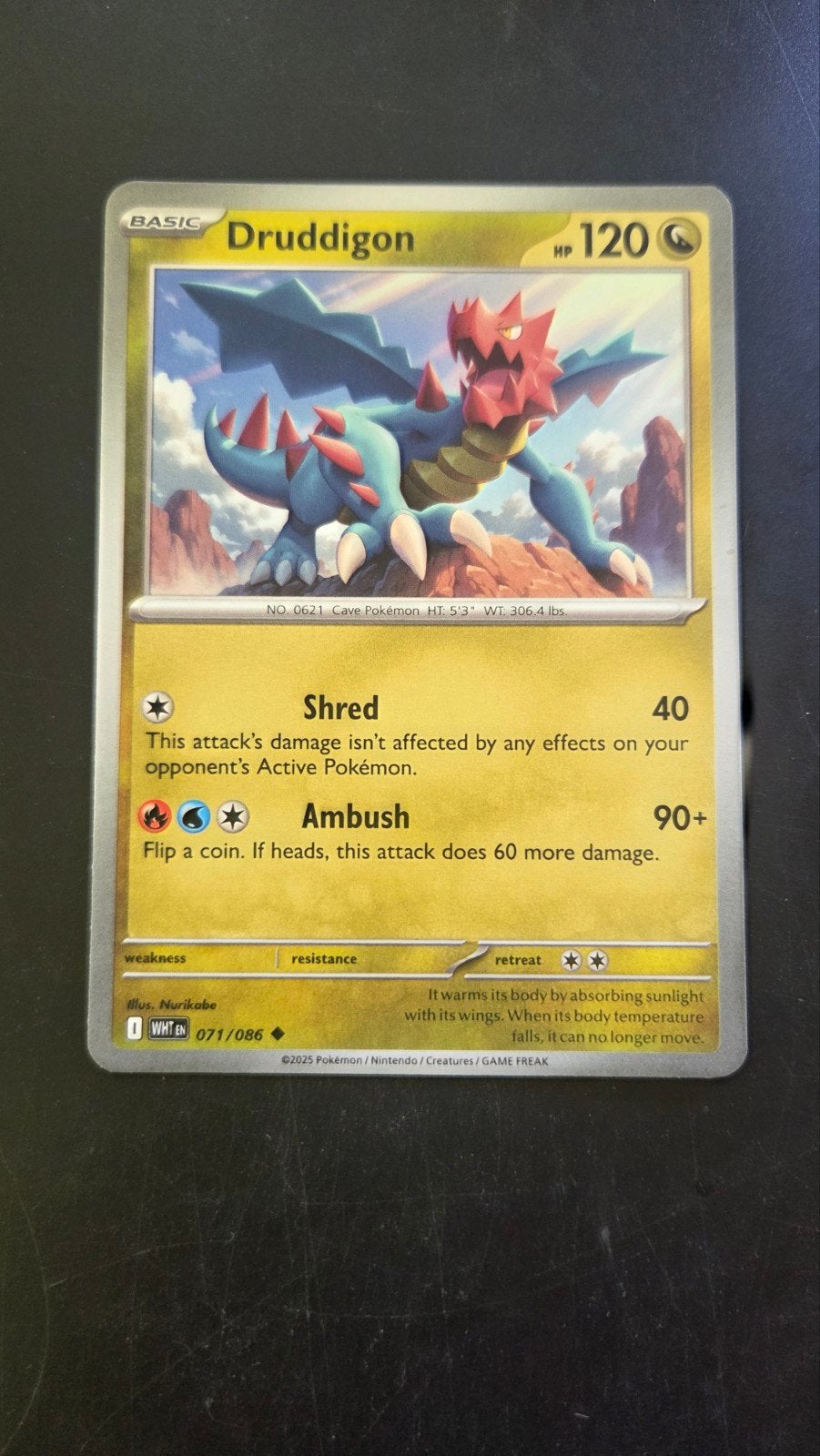 Druddigon 071/086 - White Flare Pokémon Kaart, Verzenden, Zo goed als nieuw, Losse kaart