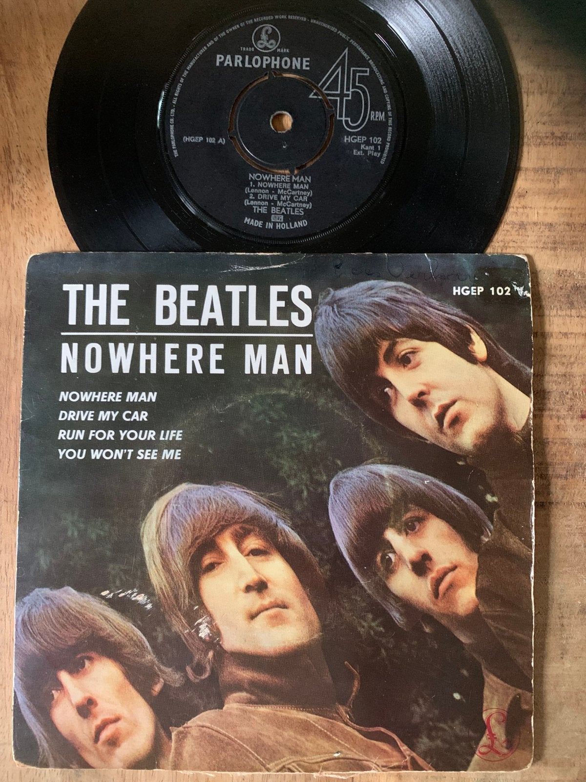 The Beatles EP Nowhere Man Holland Parlophone, Cd's en Dvd's, Vinyl Singles, Fotohoes, Ophalen of Verzenden, Gebruikt, EP