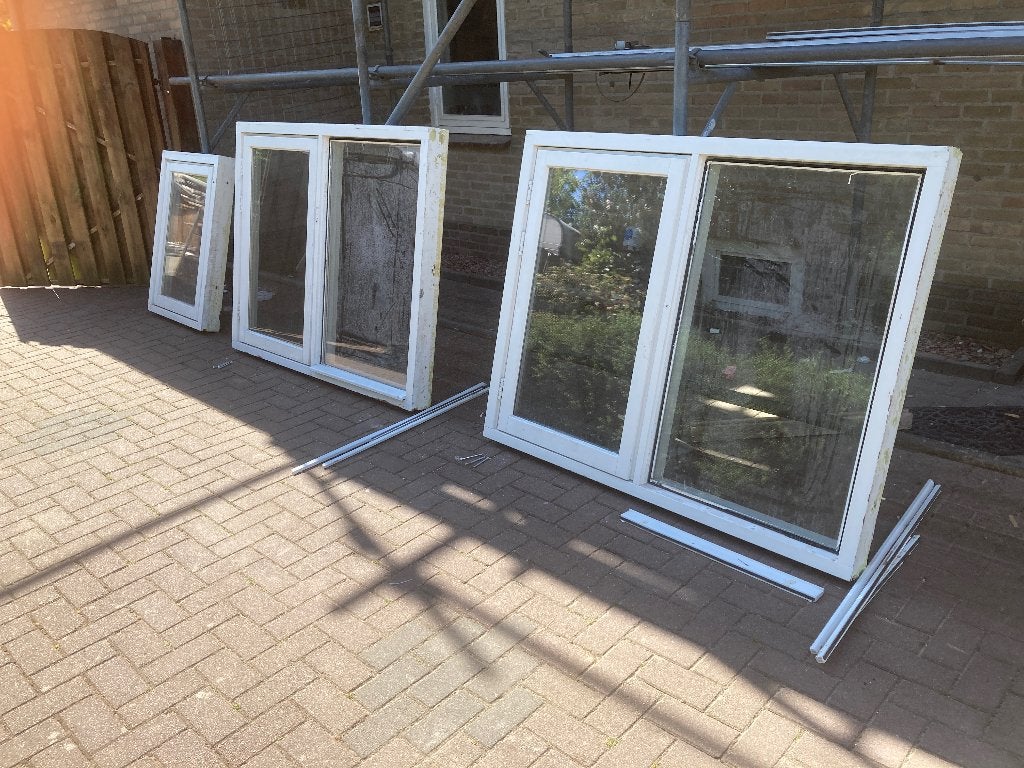 Houten kozijnen, Gebruikt, Raamkozijn, Inclusief glas, 75 tot 150 cm