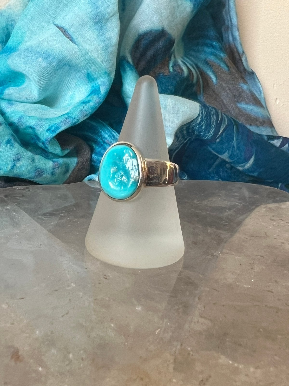 Turkoois turquoise sleeping beauty Arizona zeldzaam uniek, Sieraden, Tassen en Uiterlijk, Ringen, 18 tot 19, Blauw, Nieuw, Ophalen of Verzenden