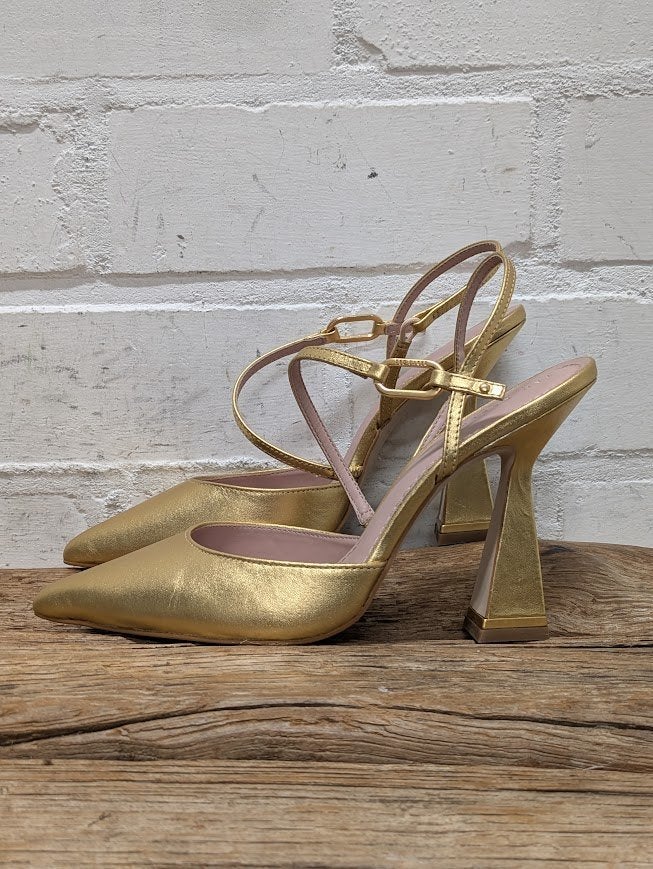 Ted Baker - Mooie gouden leren pumps maat 38 - Nieuw €175, Pumps, Overige kleuren, Nieuw, Ophalen of Verzenden
