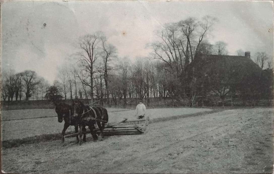 Fotokaart 1912 - Boerentafereel met Paarden, Ophalen of Verzenden, Voor 1920, Gelopen, Zuid-Holland