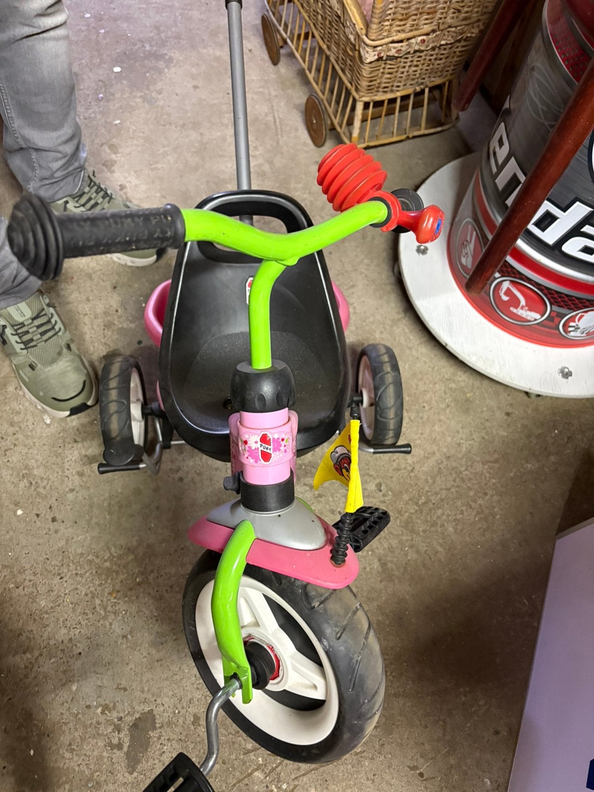 Pucky fiets met duwstang, goede staat, Ophalen, Terugtraprem, Zijwieltjes, Minder dan 16 inch