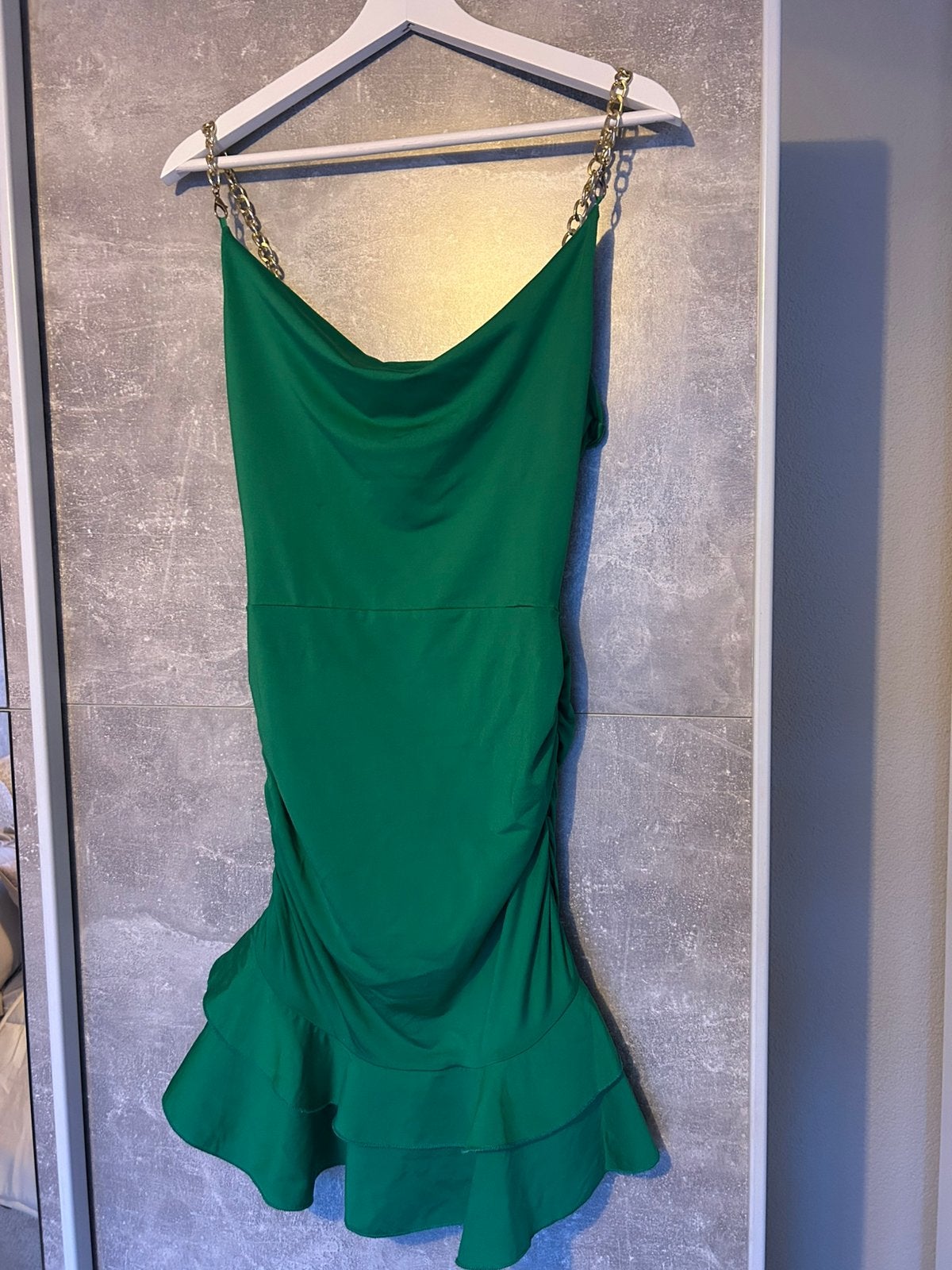 Groene jurk s/m, Ophalen of Verzenden, Zo goed als nieuw, Groen, Boven de knie