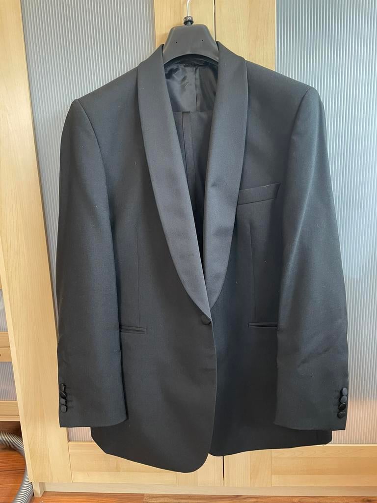Smocking zwart met overhemd en schoenen, Ophalen of Verzenden, Gedragen, Maat 52/54 (L), Zwart