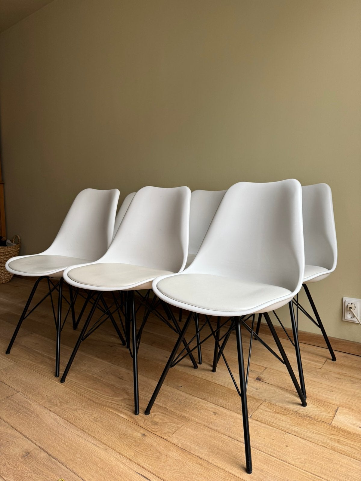 6 eettafelstoelen, Huis en Inrichting, Stoelen, Ophalen, Wit, Vijf, Zes of meer stoelen, Gebruikt