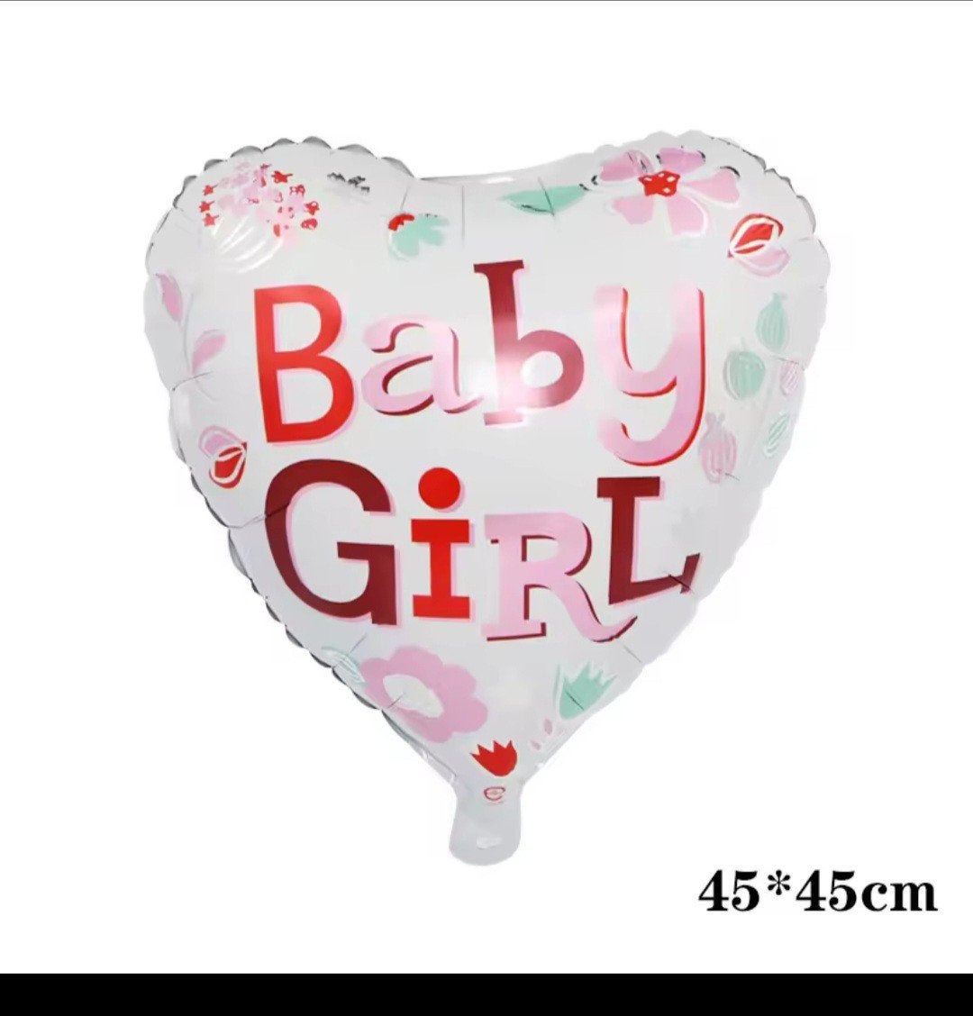 Folieballon Baby Girl Hart - 45x45cm, Ophalen, Nieuw, Feestartikel, Geboorte of Huwelijk