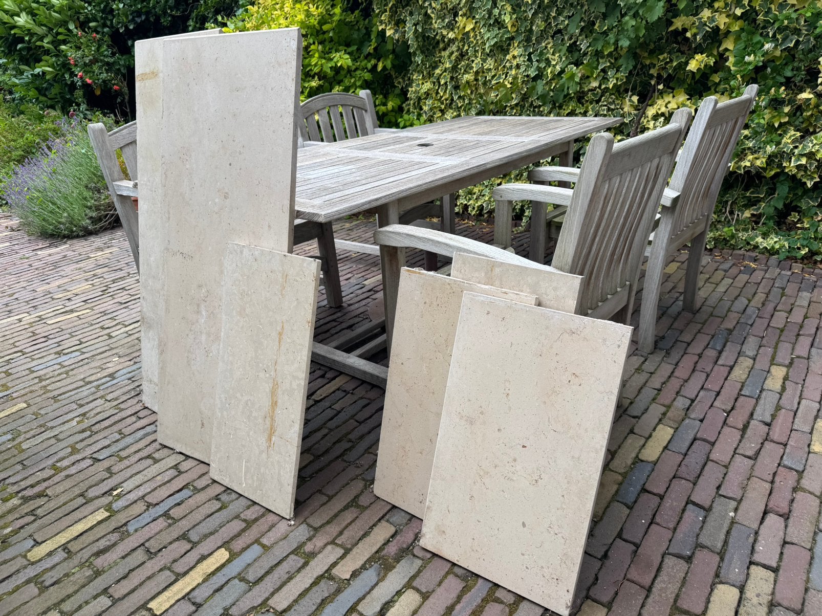 Gratis: 6 marmeren platen, Doe-het-zelf en Verbouw, Platen en Panelen, Ophalen, Gebruikt, Overige materialen, 20 tot 50 mm