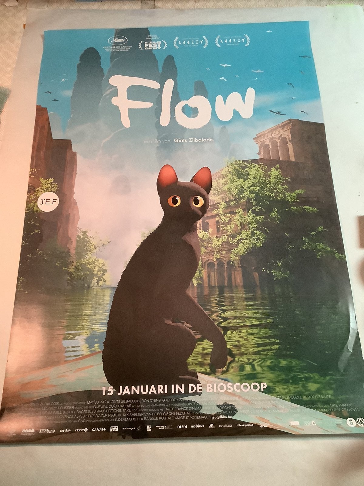FLOW   FILMPOSTER   70-100 cm, Ophalen of Verzenden, Zo goed als nieuw, A1 t/m A3, Film en Tv