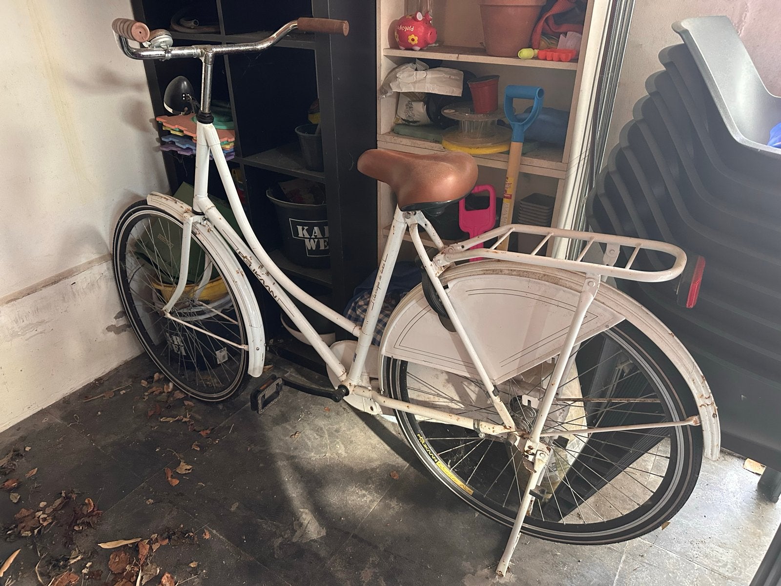 Witte dames (opoe) fiets met terugtraprem, Ophalen, Overige merken, 53 tot 56 cm, Gebruikt