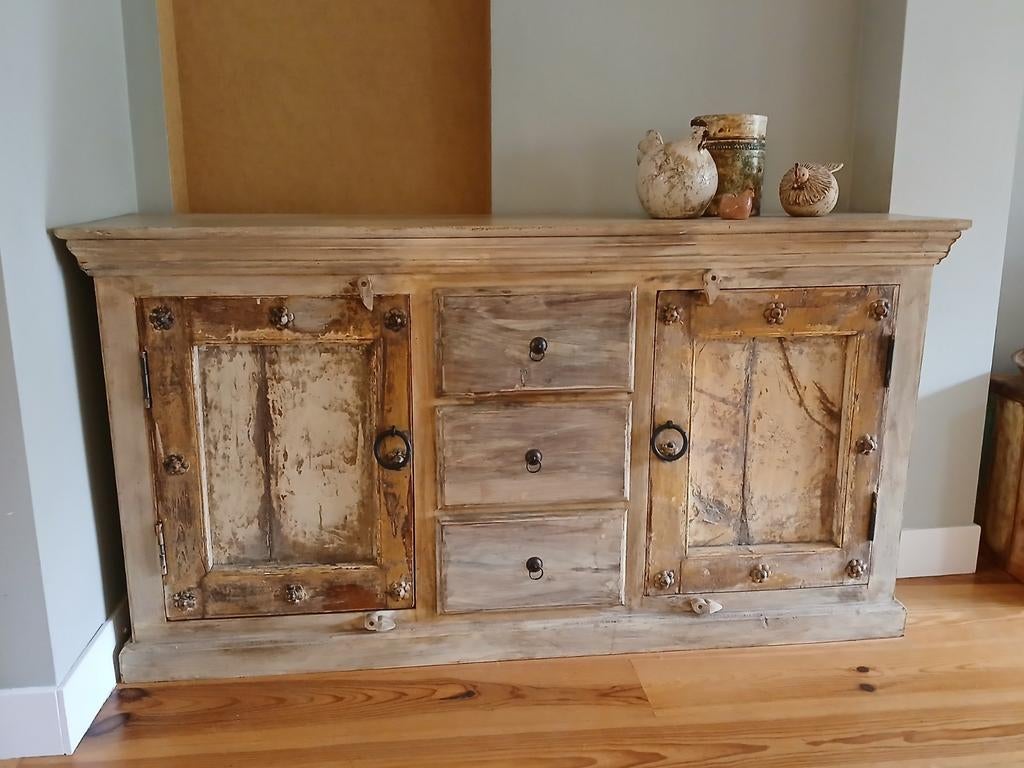 Indiase Buffetkast - Uniek en Handgemaakt, Huis en Inrichting, Kasten | Buffetkasten, Gebruikt, Minder dan 100 cm, 150 tot 200 cm
