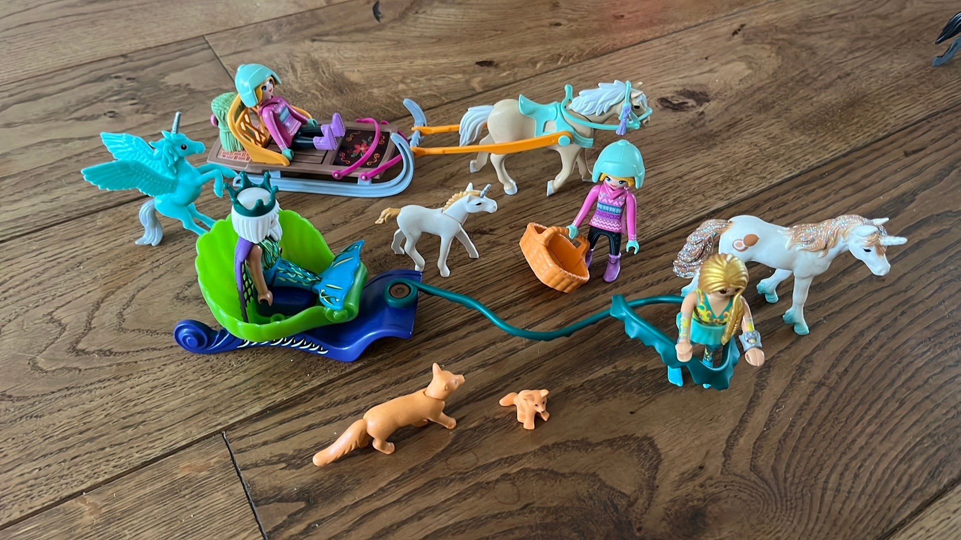 Playmobiel set slee zeemeerman paard eenhoorn, Ophalen of Verzenden, Zo goed als nieuw