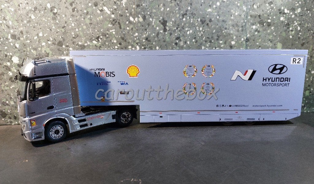 Mercedes Actros rally team Hyundai 1:43 Ixo V1194, Hobby en Vrije tijd, Modelauto's | 1:43, Verzenden, Nieuw, Bus of Vrachtwagen