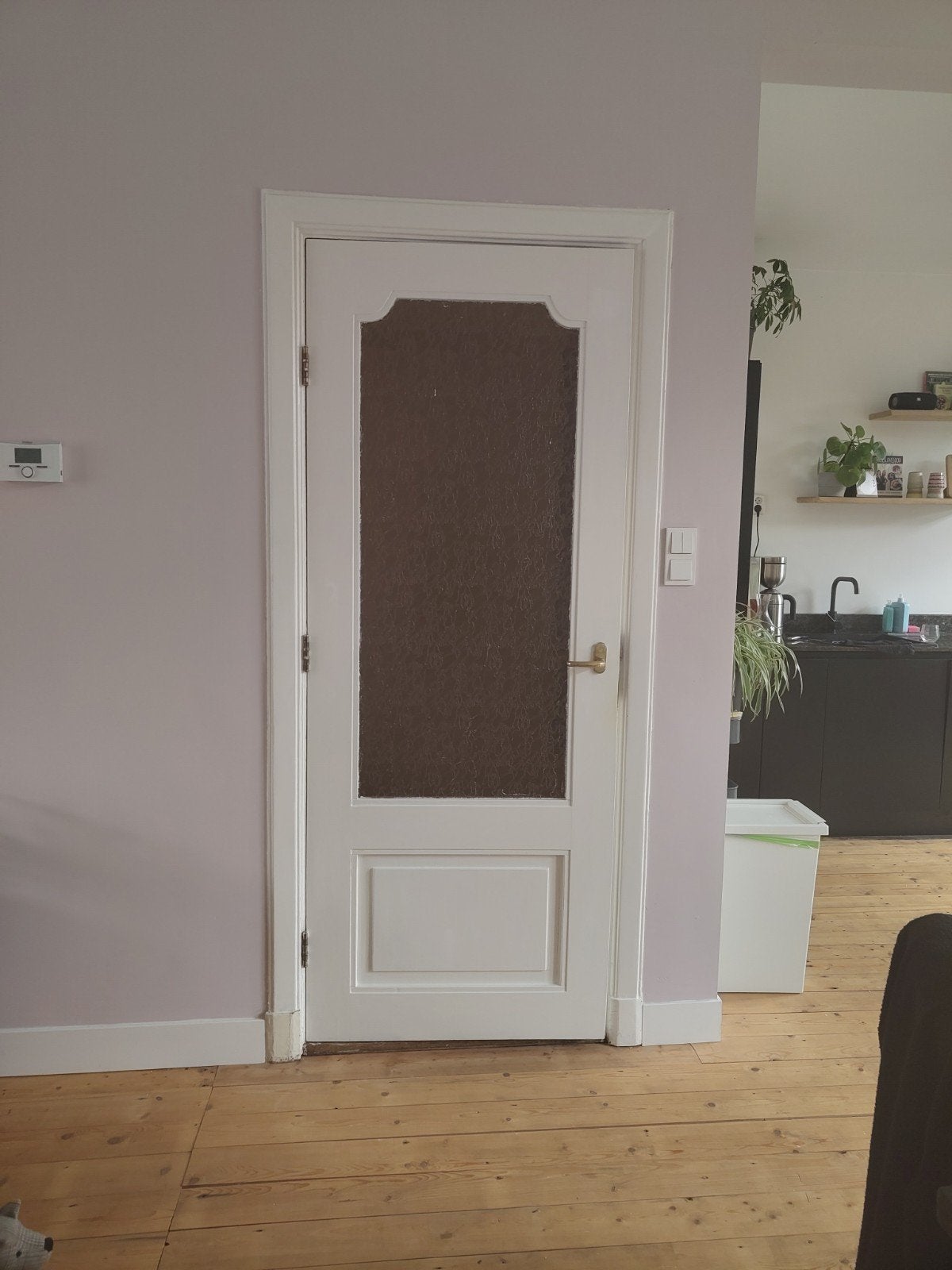 Stompe binnendeur met rookglas, jaren '70, Ophalen, Gebruikt, 80 tot 100 cm, Binnendeur