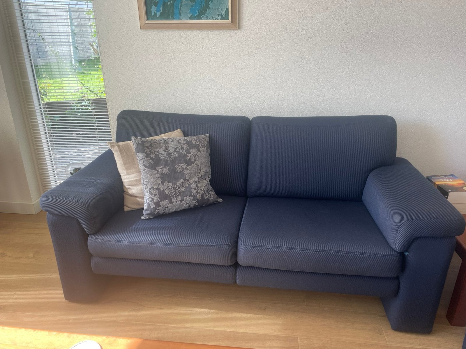 Blauwe 2,5 en 2 zits bank, merk: new sity meubel van Scherer, Huis en Inrichting, Ophalen, Gebruikt, 150 tot 200 cm, 75 tot 100 cm