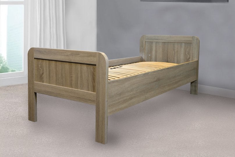 Seniorenbed Nelson 90x200 cm licht-eiken, Ophalen, 90 cm, Eenpersoons, Zo goed als nieuw