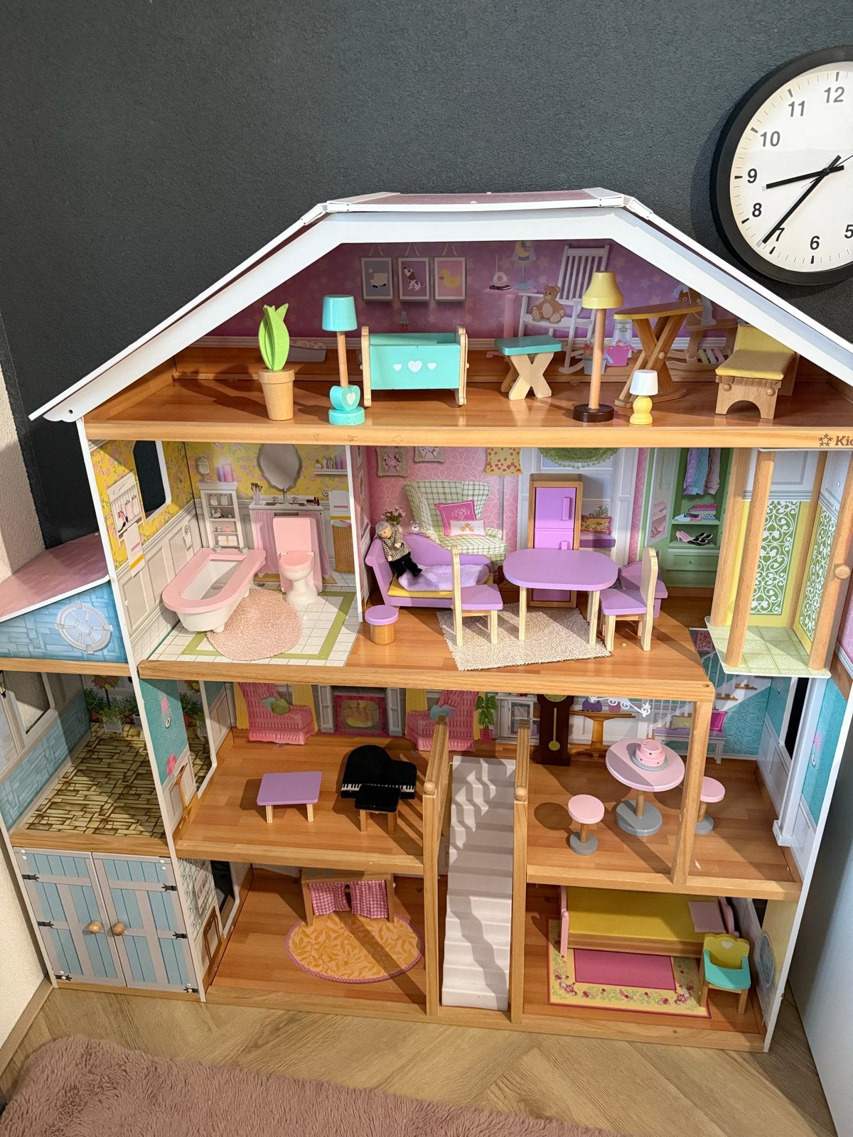 Foto 3 van KidKraft Houten Poppenhuis met Meubels - Zo goed als nieuw