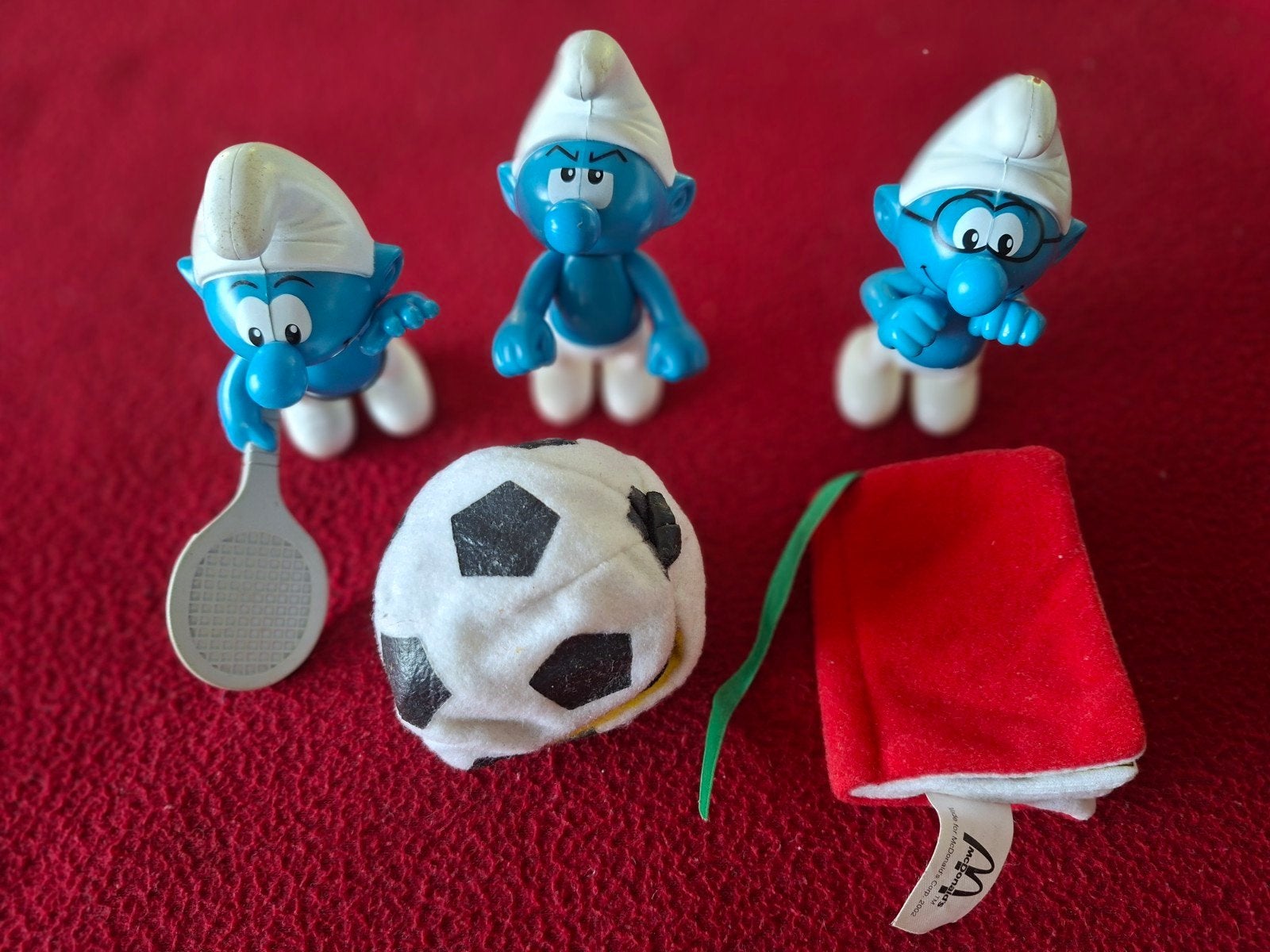 3 smurfen, groot  mac donalds sport., Verzamelen, Smurfen, Ophalen of Verzenden, Verschillende Smurfen