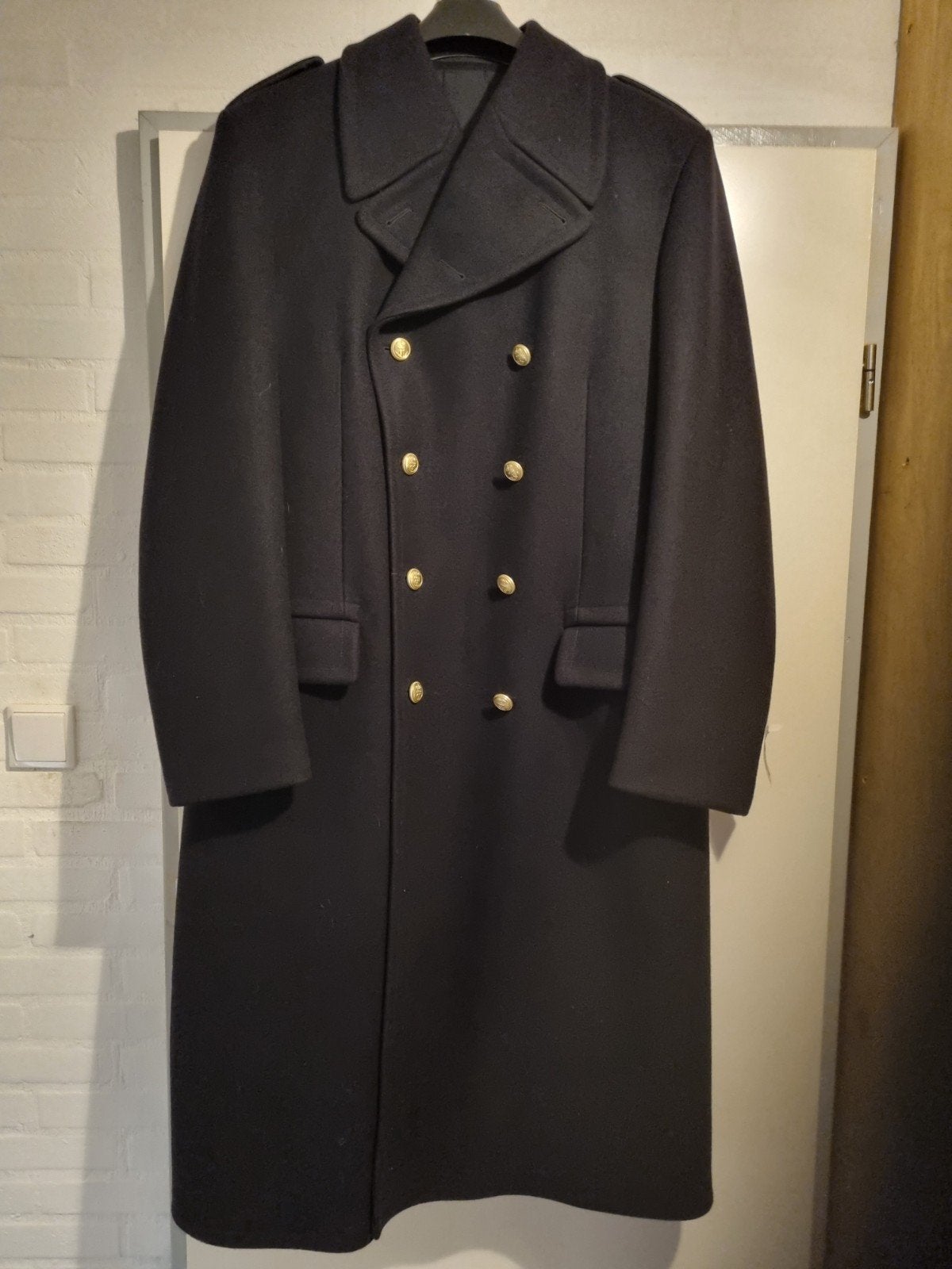 Heren marine zwarte wollen jas met gouden knopen, Kleding | Heren, Maat 52/54 (L), Verzenden, Nieuw, HEDEX 2002