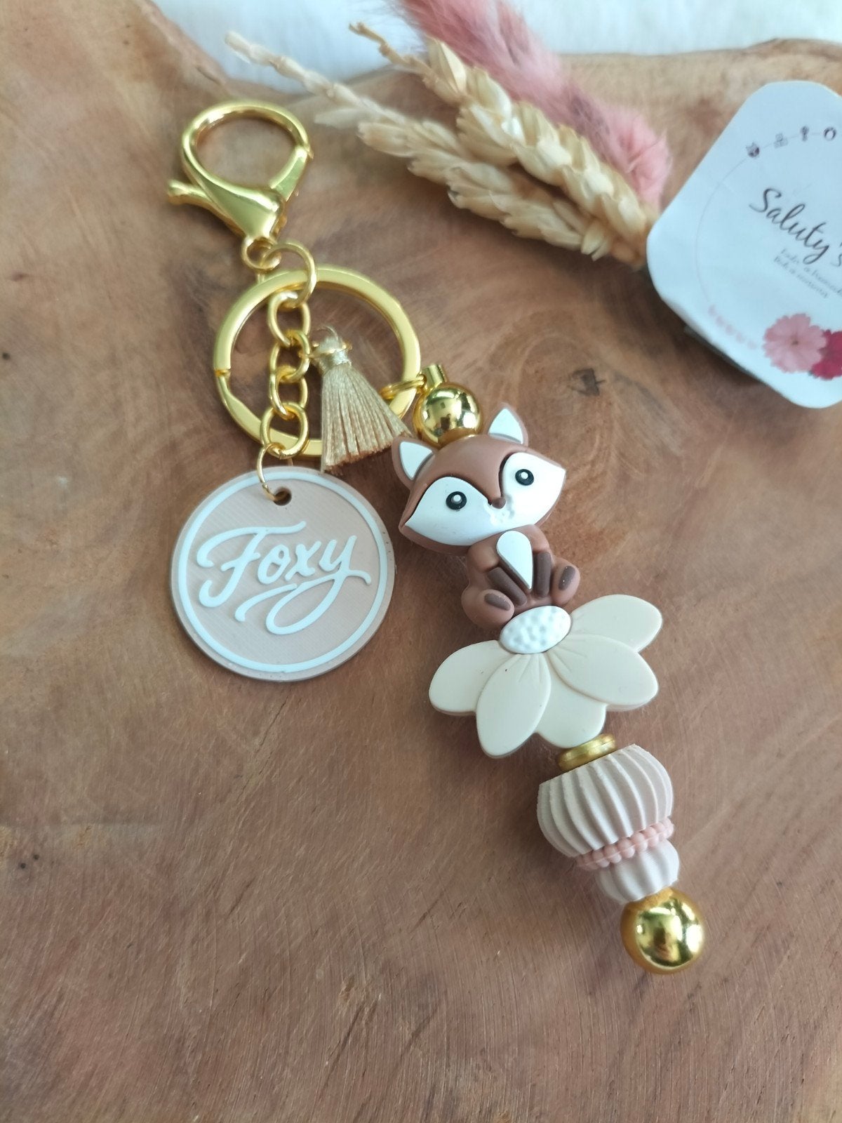 Nieuw, Prachtige sleutelhanger Tashanger met Vosje, Verzamelen, Dier of Natuur, Nieuw, Ophalen of Verzenden, Saluty's kinder- en kraamcadeaus