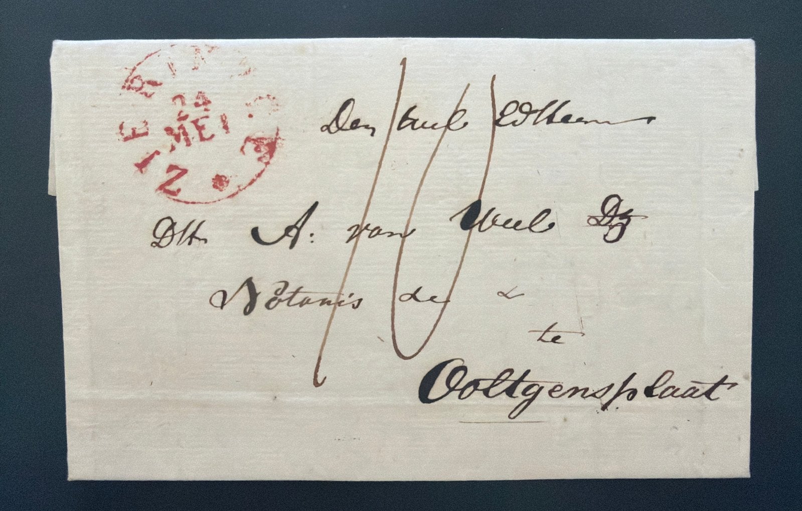 Brief Zierikzee naar Ooltgensplaat 1834, Verzenden, Brief