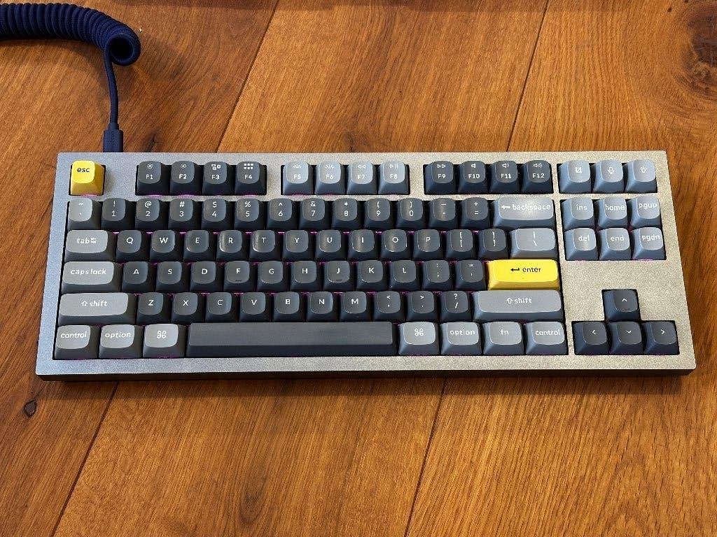 Q3 QMK Custom Mechanical Keyboard Silver Grey + wrist rest, Computers en Software, Toetsenborden, Zo goed als nieuw, Qwerty, Bedraad