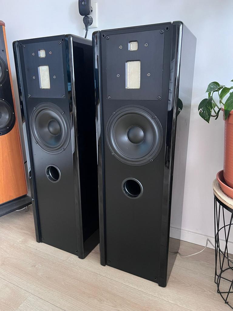 Piega LDR 4.0 Vloerstaande Luidsprekers - Zwart, Gebruikt, 120 watt of meer, Front, Rear of Stereo speakers, Ophalen