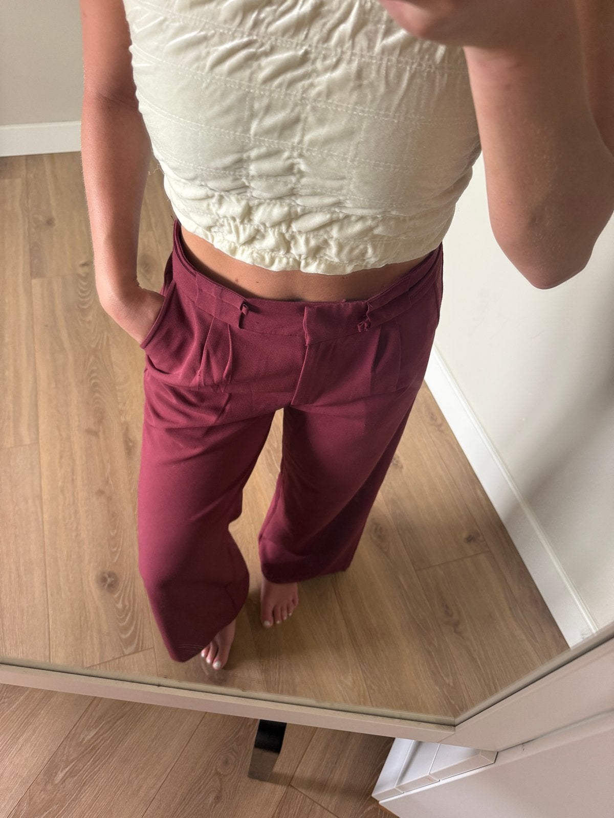 Mooie bordeauxrode pantalon - Maat S, Kleding | Dames, Ophalen of Verzenden, Zo goed als nieuw, Maat 36 (S), Rood