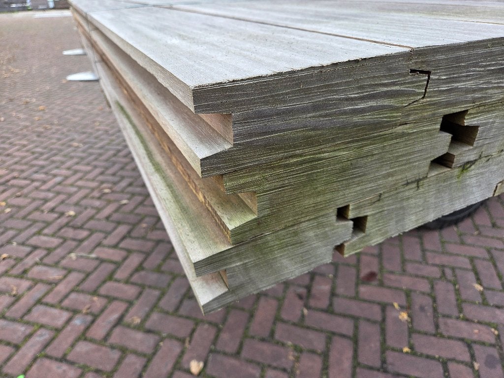 8.73 m2 hardhout Damwand 7 cm dik - nr: DW5, Ophalen, 250 cm of meer, Planken, Hardhout