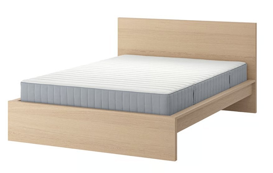 Ikea MALM bed 140x200cm incl. matras en lattenbodems, Ophalen, Gebruikt, Overige kleuren, Tweepersoons